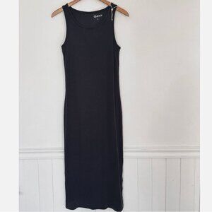 Quince Ribbed Sleeveless Tencel Black Maxi Dress Size Large *L14